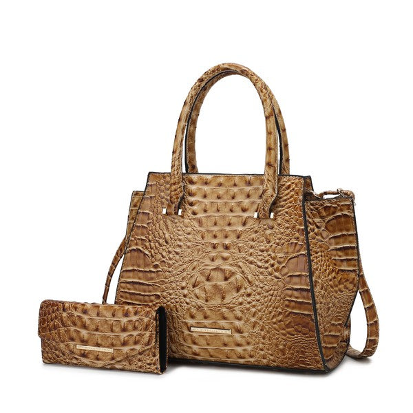 Women MKF Croc Embossed Handbag with Wallets| Zarnesh