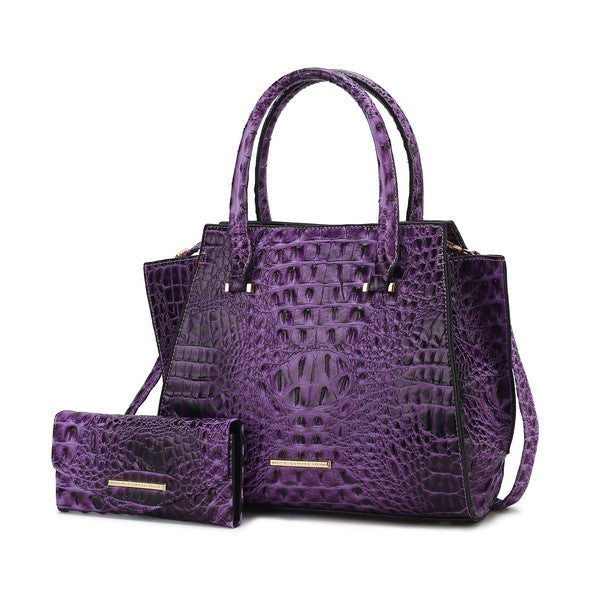 Women MKF Croc Embossed Handbag with Wallets| Zarnesh