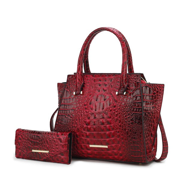 Women MKF Croc Embossed Handbag with Wallets| Zarnesh