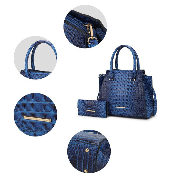Women MKF Croc Embossed Handbag with Wallets| Zarnesh
