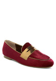 Women Malta Penny Strap Velvet Flat Heel Loafers | Zarnesh