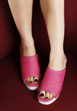 Women Marengo Raffia Wooden Clogs Flatform Block Heel | Zarnesh