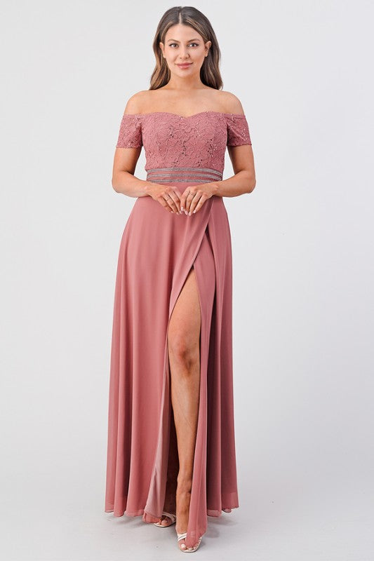 Women Chelsea Waist Sequin Lace Embellished Maxi Dress | Zarnesh