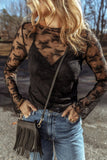 Women Mesh Crochet Patchwork Slim Fit Blouse Tops | Zarnesh