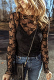 Women Mesh Crochet Patchwork Slim Fit Blouse Tops | Zarnesh