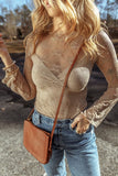 Women Mesh Crochet Patchwork Slim Fit Blouse Tops | Zarnesh