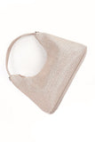 Women Metallic Straw Zip Closure Top Handle Shoulder Bag Zarnesh