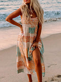 Women Mint Boho Patchwork Print Square Neck Sundress | Zarnesh