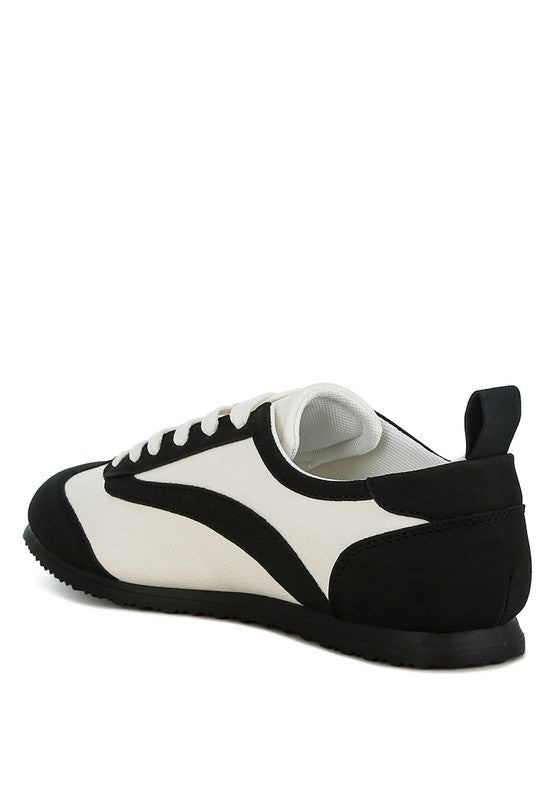 Women Moomba Paneling Round Toe Lace Up Sneakers | Zarnesh