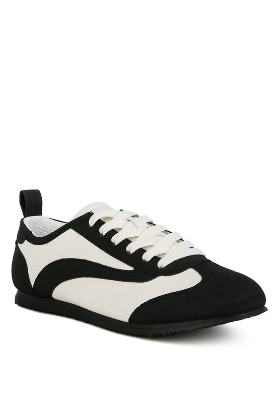 Women Moomba Paneling Round Toe Lace Up Sneakers | Zarnesh