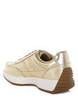 Women Mujori Metallic Pleather Studded Lace Up Sneakers | Zarnesh