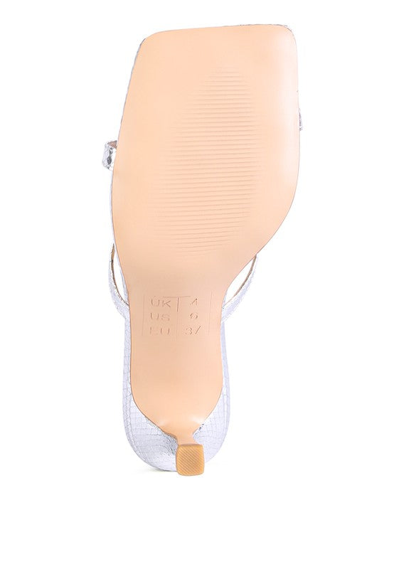 Women Muriel Croc Cross Strap Slider Sandals | Zarnesh