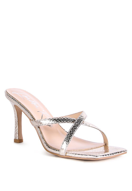 Women Muriel Croc Cross Strap Slider Sandals | Zarnesh