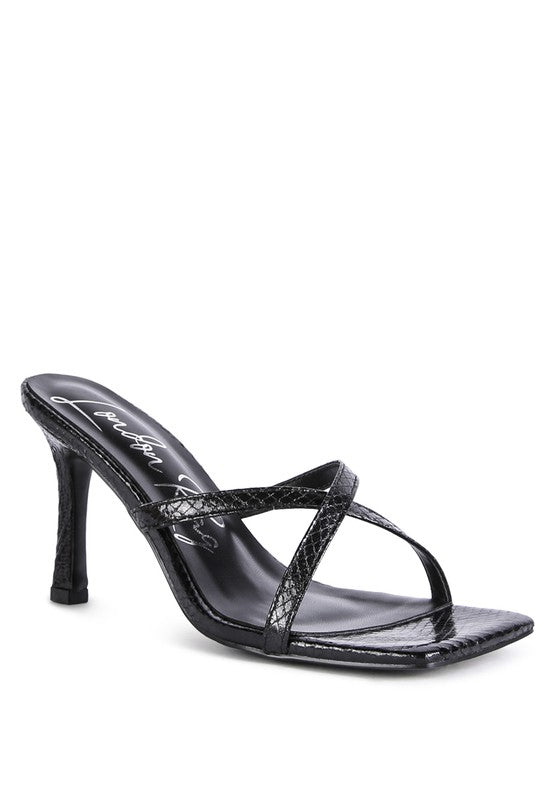 Women Muriel Croc Cross Strap Slider Sandals | Zarnesh