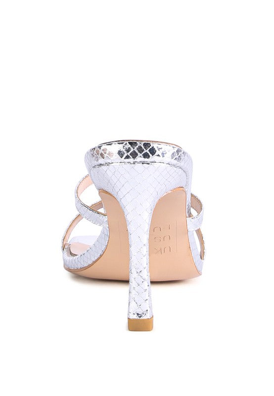 Women Muriel Croc Cross Strap Slider Sandals | Zarnesh