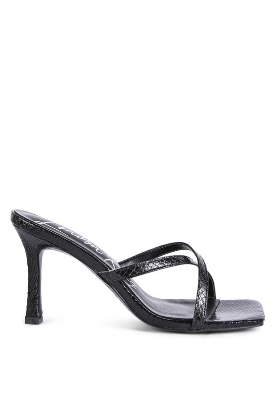 Women Muriel Croc Cross Strap Slider Sandals | Zarnesh