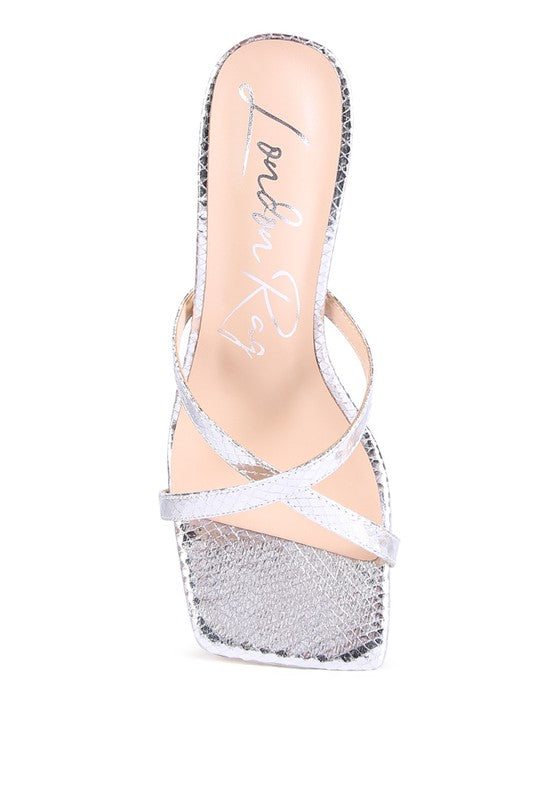Women Muriel Croc Cross Strap Slider Sandals | Zarnesh
