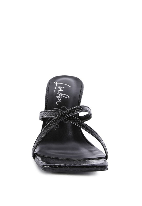 Women Muriel Croc Cross Strap Slider Sandals | Zarnesh