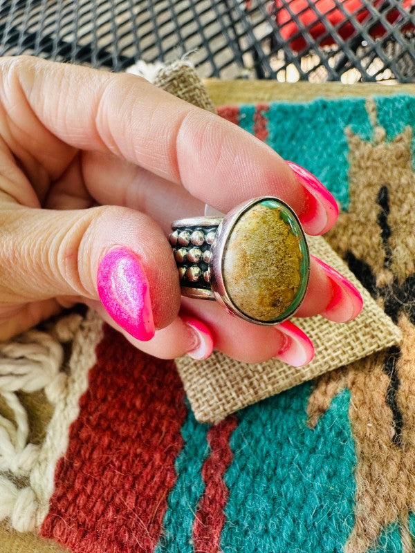Women's Navajo Royston Turquoise & Sterling Silver Rings | Zarnesh