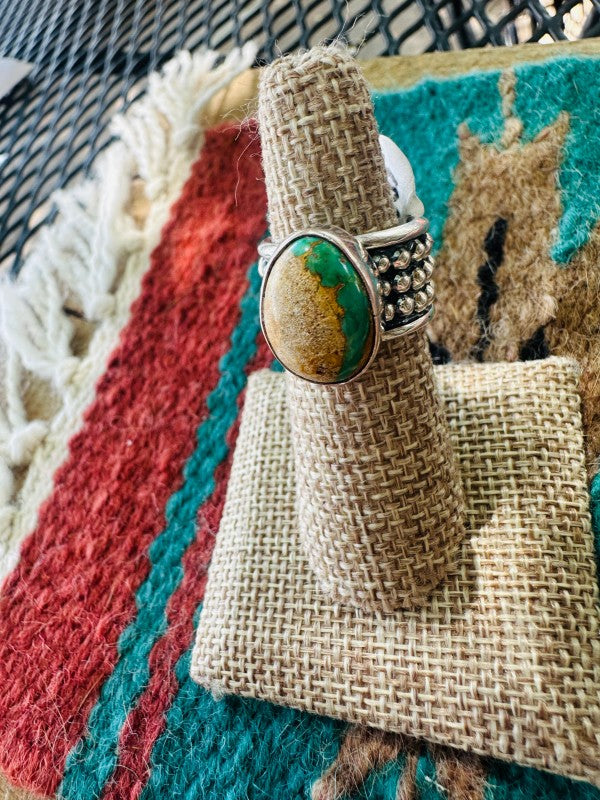 Women's Navajo Royston Turquoise & Sterling Silver Rings | Zarnesh