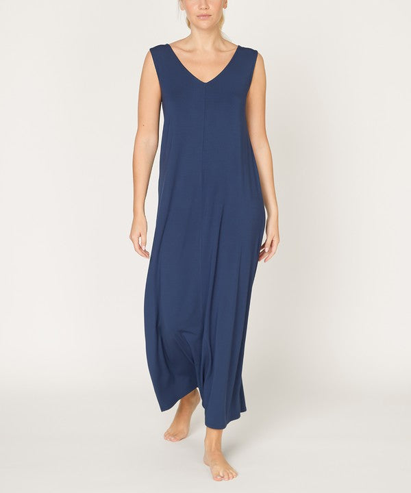Women Summer Reversible V neck Sleeveless A Line Tank Dress Zarnesh