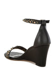Women Nidara Studs Embellished Genuine Leather Sandals Zarnesh