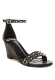 Women Nidara Studs Embellished Genuine Leather Sandals Zarnesh