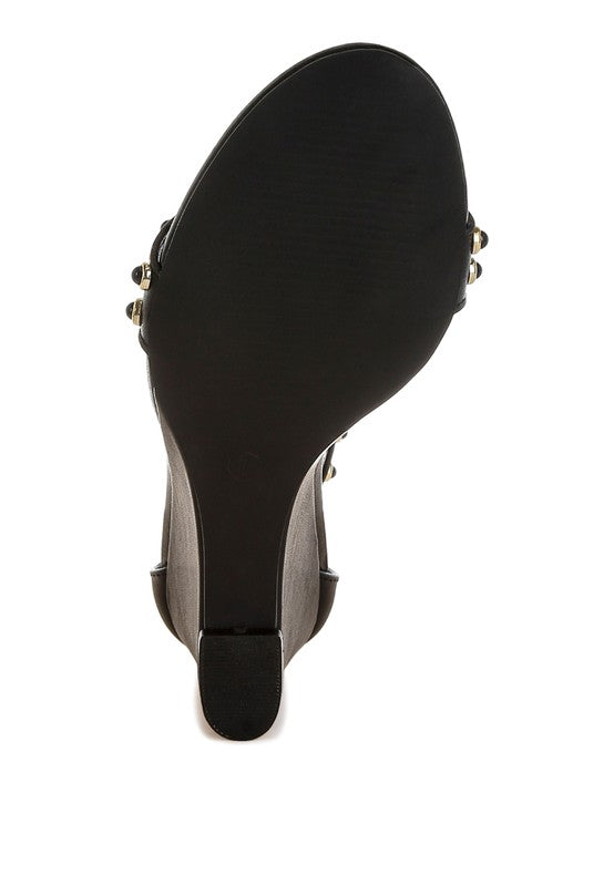 Women Nidara Studs Embellished Genuine Leather Sandals Zarnesh