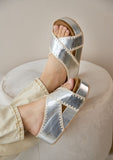Women Nina Double Buckle Banda Wedge Artisan Slide Sandal Zarnesh