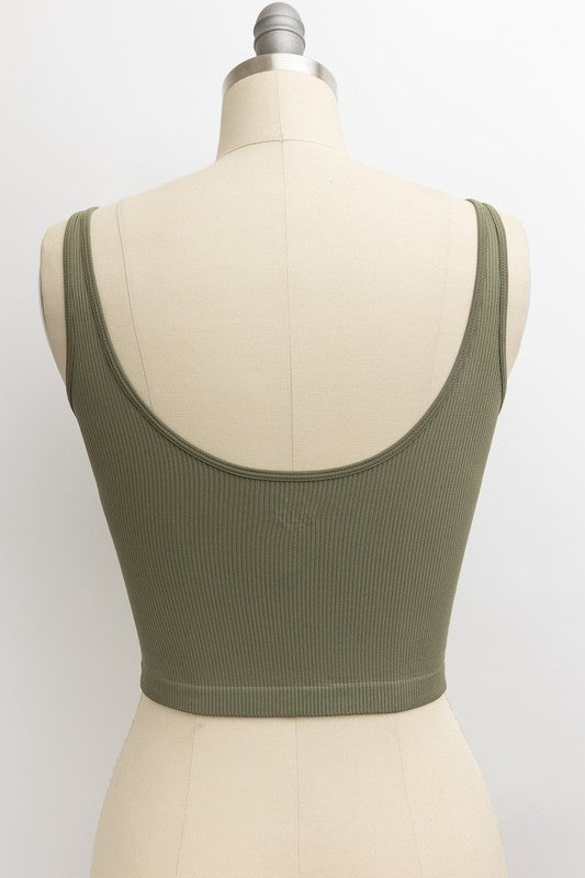 Women Stylish Ribbed Underline Pullover Seams Brami Tank Top Zarnesh