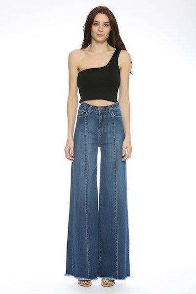 Women One Shoulder Double Layer Fabric Cropped Tank Top Zarnesh