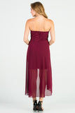 Women Open Back Lace Waist Brooch Chiffon Surplus Party Dress Zarnesh