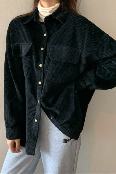 Women’s Oversized Ribbed Corduroy Outwear Jacket | Zarnesh