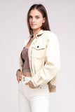 Women Oversized Ribbed Texture Button Front Pockets Shacket Zarnesh