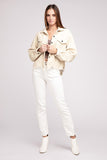 Women Oversized Ribbed Texture Button Front Pockets Shacket Zarnesh