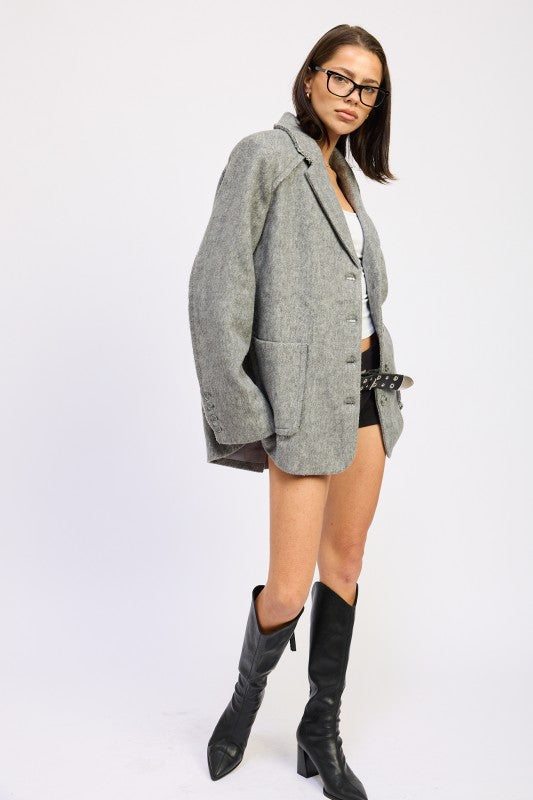 Women’s Oversized Short Coat with Pockets | Zarnesh