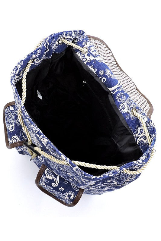 Women's Paisley Printed Canvas Backpack | Zarnesh