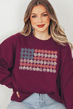 Women Patriotic Flower Flag Graphic Fleece Sweatshirts | Zarnesh