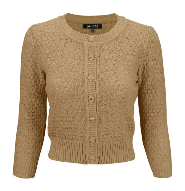 Women’s Pattern Cropped Knit Cardigan Sweater | Zarnesh