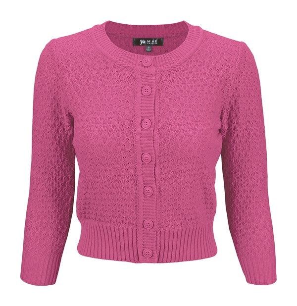 Women’s Pattern Cropped Knit Cardigan Sweater | Zarnesh