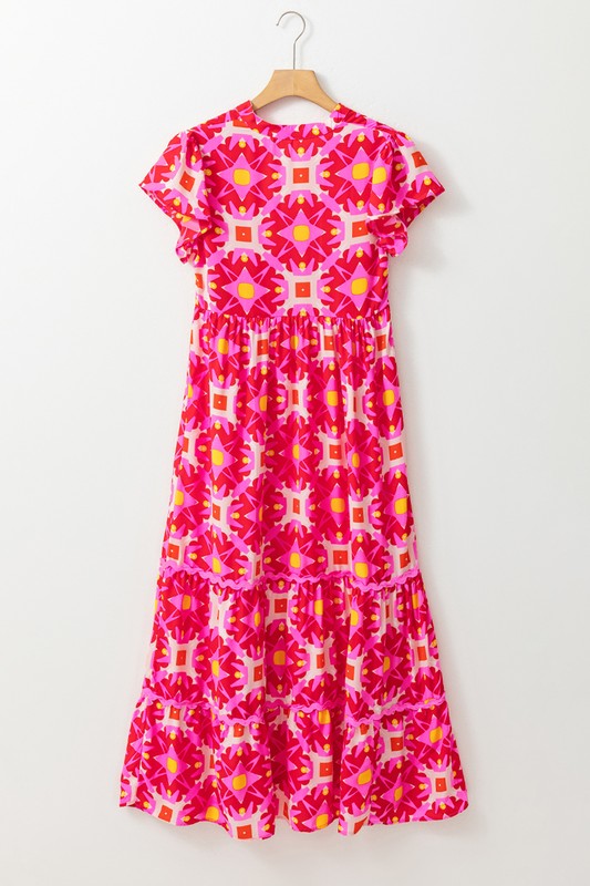 Women Strawberry Pink Full Length Relax Waistband Maxi Dress Zarnesh