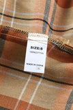 Women Plaid Pocket Buttoned Long Sleeve Turn Down Collar Shirt Zarnesh