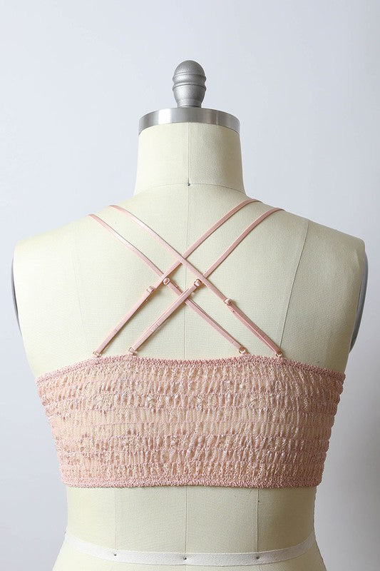 Women Plus Pullover Crochet Daisy Longline Cropped Bralette Zarnesh