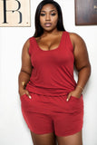 Women Plus Scoop Neck Comfy Tank Top Shorts Set | Zarnesh