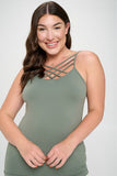 Women Plus Seamless Triple Criss Cross Front Longline Cami Top Zarnesh
