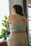 Women Plus Size Fit Crochet Lace High Neck Pullover Bralette Zarnesh