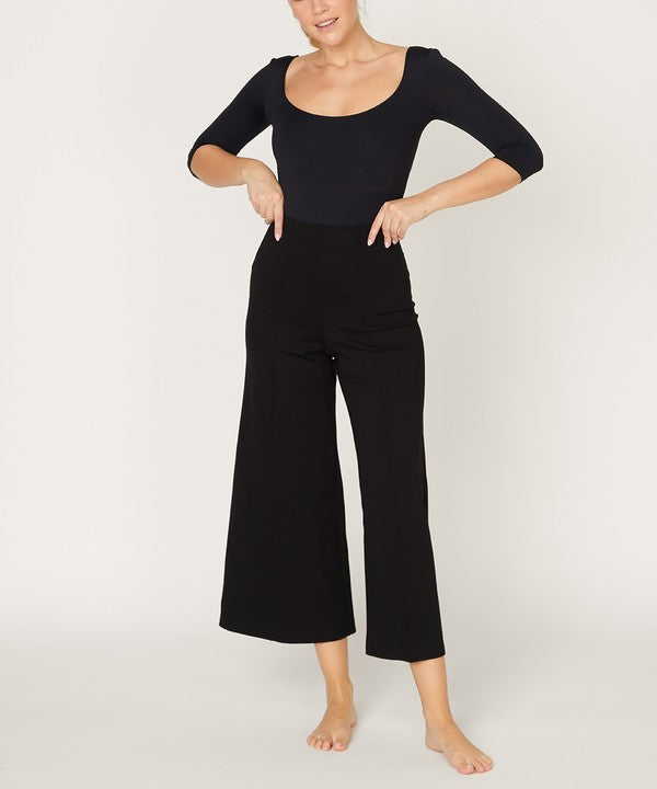 Women's Ponte Wide Leg Straight-Leg Pants | Zarnesh