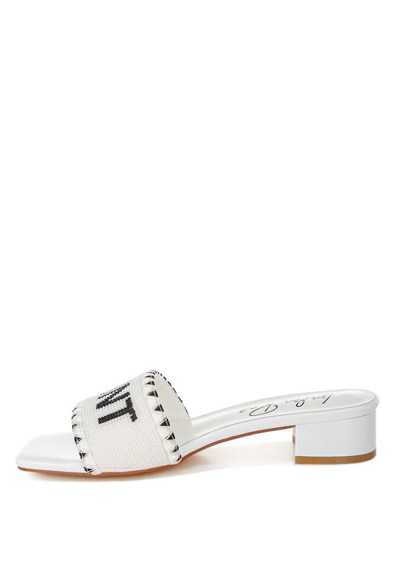 Women Poshta Saint Tropez Beaded Slip On Heeled Sandal | Zarnesh