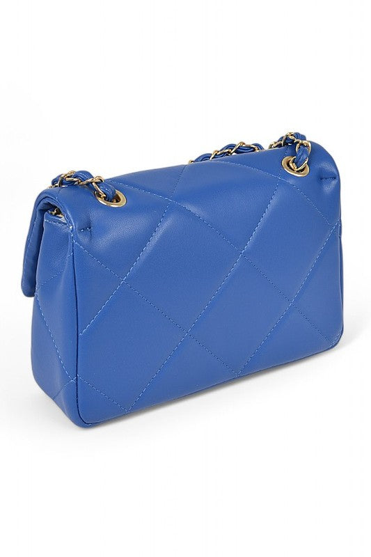 Women Quilted Adjustable Strap Twist Lock Classy Shoulder Bag Zarnesh