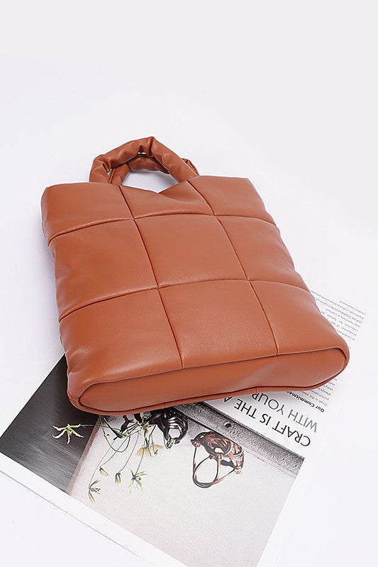 Womens Quilted Soft Puffer Top Handle Swing Bag | Zarnesh